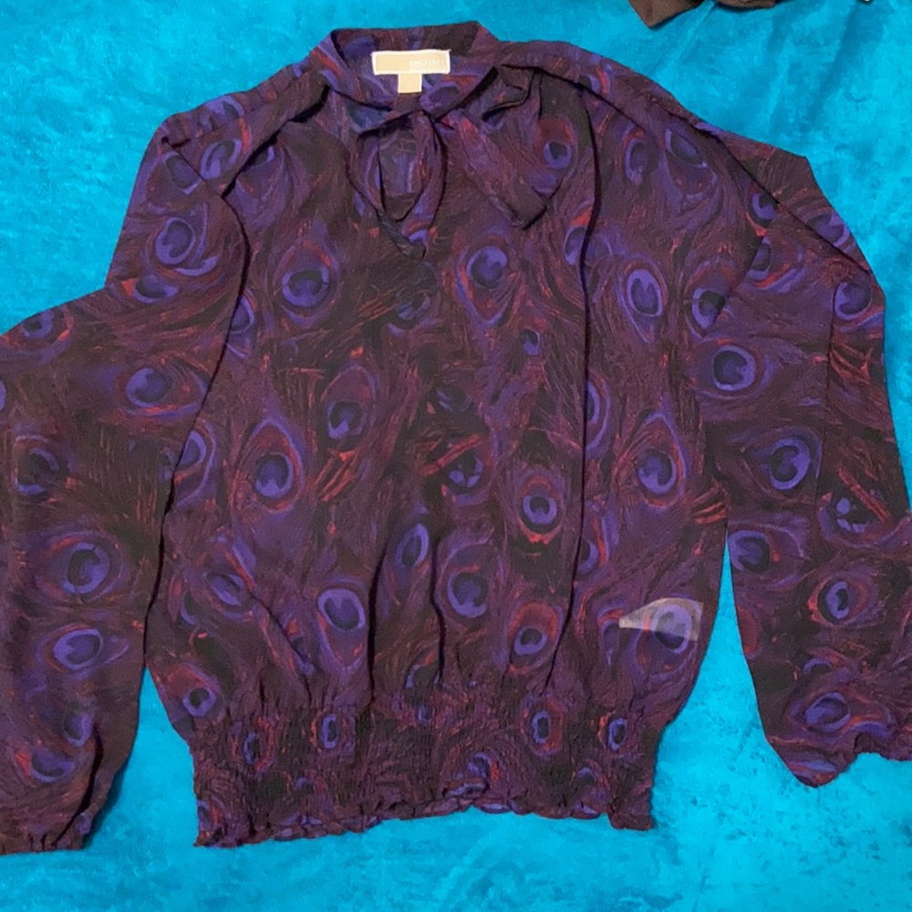 Michael Kors Sheer Paisley Pullover Blouse